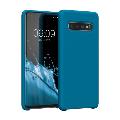 Husa kwmobile pentru Samsung Galaxy S10, Silicon, Albastru, 47732.228 foto