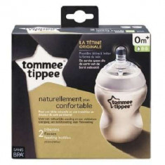 Set 2 biberoane PP tetina de silicon Closer to Nature, 2x260 ml, Tommee Tippee