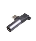 Adaptor USB 3.0 Jack 3.5 mm mama + USB type C mama alimentare la USB, Akyga