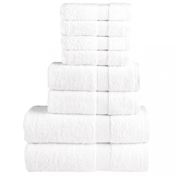 Set de prosoape premium SOLUND, 8 piese, alb, 600 g/m&sup2;