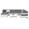 Gossi set canapea de gradina, 8 piese, alb, lemn masiv de pin