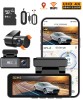 Camera auto DVR M6 QOVU&reg;, Camera de bord dubla 4K Fata 2K Spate, Card 64GB si kit parcare inclus, Ecran 3.2&quot;, GPS &amp; WiFi, Aplicatie dedicata, Camp viz