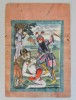 &quot;Rostam omorand demonul Alb&quot; tempera/guasa Iran (Persia) scoala Qajar cca 1850, Scene lupta, Miniatura