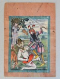 &quot;Rostam omorand demonul Alb&quot; tempera/guasa Iran (Persia) scoala Qajar cca 1850