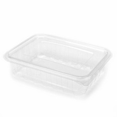 Caserole Capac Atasat, 170x123x45 mm, 100 Buc/Set, 750 ml, Plastic Transparent, Caserole Reactangulare, Caserole de Unica Folosinta, Caserole cu Capac foto