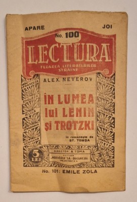 LECTURA nr.100 &amp;ndash; Lenin &amp;amp; Troțki &amp;ndash; Adevărul S.A., interbelic &amp;ndash; rar foto