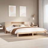 VidaXL Pat cu bibliotecă fără saltea, 180x200 cm, lemn masiv de pin 3322521