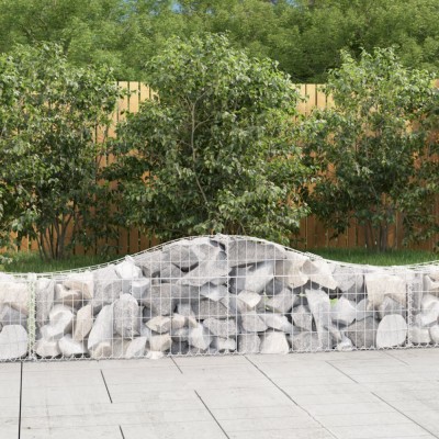 vidaXL Coșuri gabion arcuite 5 buc, 200x30x40/60 cm, fier galvanizat 3145370 foto