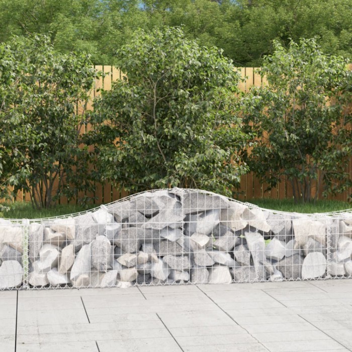 vidaXL Coșuri gabion arcuite 5 buc, 200x30x40/60 cm, fier galvanizat 3145370
