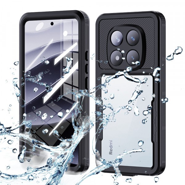Husa Waterproof pentru Xiaomi Poco X7 / Redmi Note 14 Pro 5G, ShellBox, Neagra