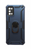 Husa telefon compatibila cu Samsung Galaxy A03s, Powerful, Inel si placuta metalica, HT106, Albastru, Silicon, Carcasa