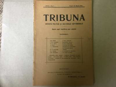 Tribuna - an I, numărul 1, 1915 foto