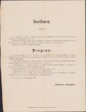 HST A419 Invitație 1901 jubileu Asociațiunea Funebrală Rom&acirc;nă Timișoara