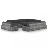 Gossi set mobilier de gradina cu perne, 12 piese, gri, poliratan