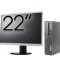 Pachet Calculator Refurbished LENOVO ThinkCentre M910s SFF, Intel Core i5-6500 3.20GHz, 8GB DDR4, 256GB SSD + Monitor 22 Inch + Windows 10 Home NewTec