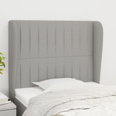 vidaXL Tăblie de pat cu aripioare gri deschis 83x23x118/128 cm textil 3118168