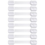 Set de 8 sigurante universale pentru copii, LaiXiaoBei, Curea flexibila, Alb