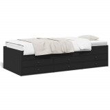 Cadru pat de zi cu sertare, negru, 90x190 cm, lemn prelucrat GartenMobel Dekor, vidaXL