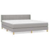 Cumpara ieftin Pat continental, gri deschis, 180x200 cm, material textil