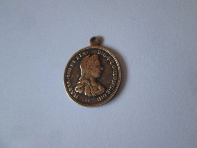Rar! Mini medalion cu &amp;icirc;mpărăteasa Maria Tereza/Theresia/Terezia circa 1780 foto