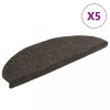 VidaXL Covorașe pentru scări autoadezive, 5 buc., 65x21x4 cm, antracit, semirotunde, mari 149714