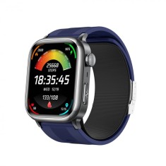 Smartwatch iSEN TK66 Albastru, 2.06 AMOLED, Monitor de tensiune arteriala cu pompa de aer, ECG, Ritm cardiac, oxigen in sange, somn si sanatate, Modur