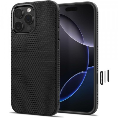 Husa MagSafe pentru Apple iPhone 16 Pro Max, Spigen, Liquid Air T, Neagra Mata foto