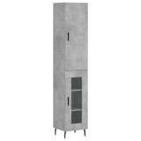 Cumpara ieftin Dulap inalt, gri beton, 34,5x34x180 cm, lemn prelucrat