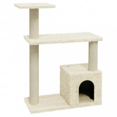Ansamblu pisici cu stâlpi din funie de sisal, crem, 70 cm