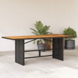 Masa gradina blat din lemn acacia, negru 190x80x74 cm poliratan GartenMobel Dekor, vidaXL