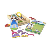 Puzzle magnetic de imbracat printesa si calutul Melissa &amp;amp; Doug, 37 piese, Multicolor