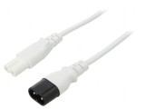 Cablu IEC C7 mamă - IEC C8 tată 5m 2x0,75mm2 alb 2,5A 250V