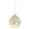 Glob de Craciun, auriu + alb, 66780003, 8 cm, sticla, rotund