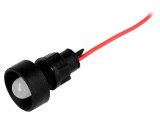 Lampă de control LED concav albă 13mm 12-24V