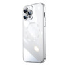 Husa Luxury MagSafe compatibila cu iPhone 13 Pro Max, Full protection, Margini colorate, Argintiu, Oem