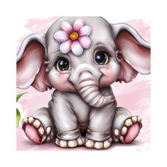 Sticker decorativ, Elefant, Roz, 55 cm, 6182ST foto