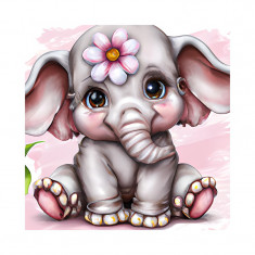 Sticker decorativ, Elefant, Roz, 55 cm, 6182ST