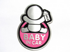 Abtibild TS-126 &amp;quot;BABY IN CAR&amp;quot; fond roz TerraCars foto