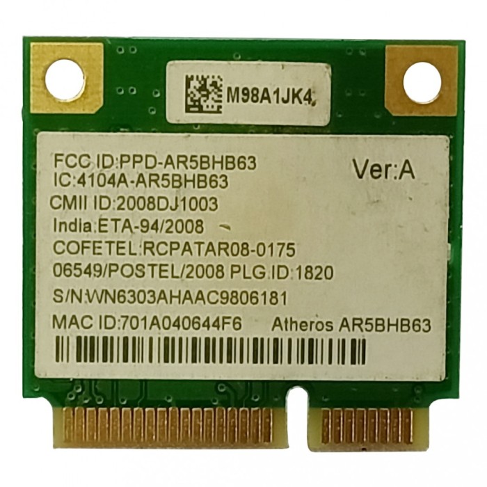 122.Modul/Placa retea wifi wireless wifi laptop AR5BHB63