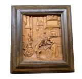TABLOU VINTAGE BASORELIEF, LUCRAT MANUAL ANRI ITALIA