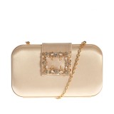 Geanta plic bej cu pietre acrilice