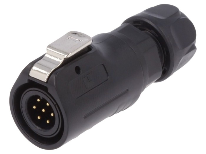Conector circular mufă 12mm 7 pini aurit