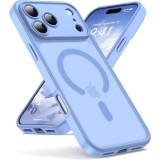 Husa Matte compatibil cu MagSafe pentru IPhone 18 Pro Max, protectie completa, contur Albastru Deschis