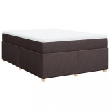 Cumpara ieftin Pat box spring cu saltea, maro inchis, 140x200 cm, textil