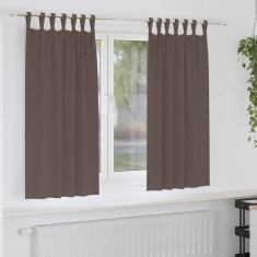 vidaXL Perdele cu perdele 2 pcs Maro &icirc;nchis 175x140cm Poliester 4107554