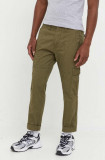 Superdry pantaloni barbati, culoarea verde, drept