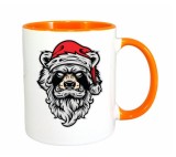 Cana maner portocaliu personalizata Wolf Santa, INOVATIX&reg;. 330ml