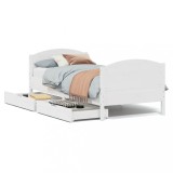 Cumpara ieftin Cadru de pat fara saltea, alb, 90x200 cm, lemn masiv pin