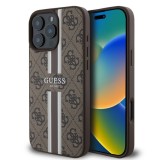 Husa pentru iPhone 16 Pro Max - Guess Hardcase 4G Printed Stripes MagSafe (GUHMP16XP4RPSW) - Brown
