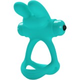 For Him-Dante Green Rabbit Inel Vibrator-Silicon, 10 Trepte